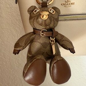 ‼️SOLD‼️ Coach Signature Print Bear Bag charm in Brown
